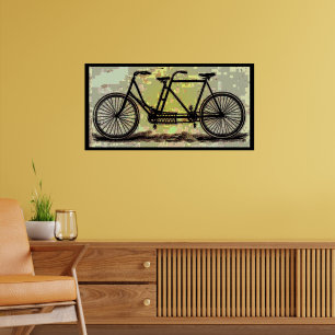 Vintage-Tandem-Fahrradposter/ Fahrrad für Zwei Poster