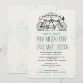Vintage Tandem-Radhörnereien-Hochzeit Einladung (Vorne/Hinten)