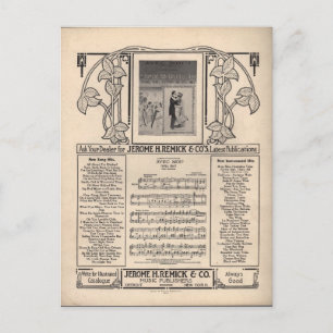 Vintage Tango-Noten Postkarte