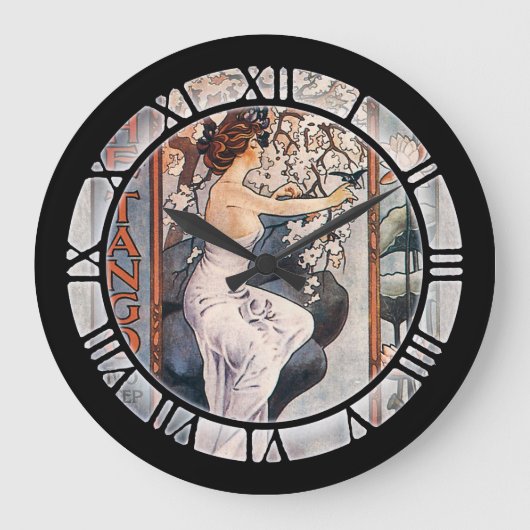 Vintage Tango Novelle Art Große Wanduhr (Vorderseite)