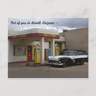 Vintage-Tankstelle in Arizona Postkarte