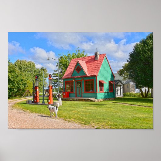 Vintage Tankstelle, Rote Eiche II, Missouri Poster (Vorne)