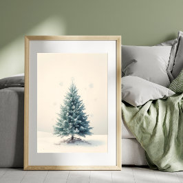 Vintage-Tannen-Weihnachtsbaum-Plakat Poster