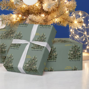 Vintage-Tannenbaum-grünes Weihnachten Geschenkpapier
