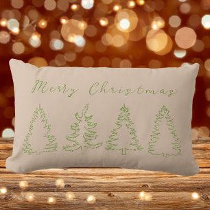 Vintage-Tannenbaum-Rustikal-Beige-Weihnachten Lendenkissen
