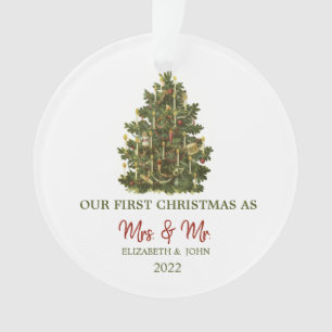 Vintage-Tannenbaum Unser erstes Weihnachten Ornament