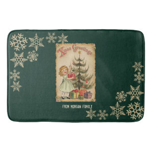 Vintage-Tannenbaum-Weihnachtsgeschenke für kleine Badematte