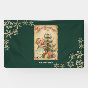 Vintage-Tannenbaum-Weihnachtsgeschenke für kleine Banner