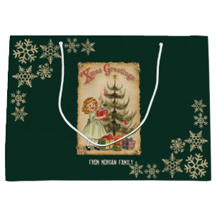 Vintage-Tannenbaum-Weihnachtsgeschenke für kleine Große Geschenktüte