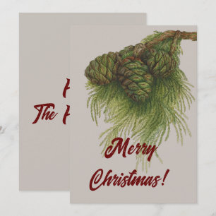 Vintage Tannenzapfen Frohe Weihnachten