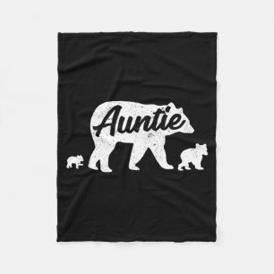 Vintage-Tante Bär mit 2 Jungen zum Muttertag  Fleecedecke