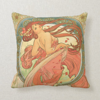 Vintage-Tanz von Alphonse Mucha Kissen