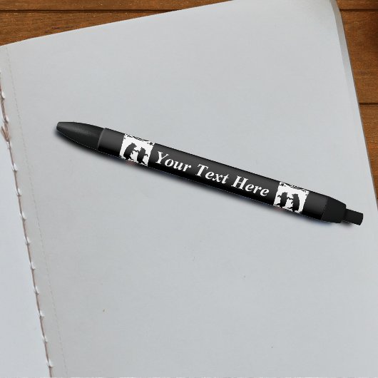 Vintage Tanzbären Schwarze Silhouette Bäume Owl Kugelschreiber