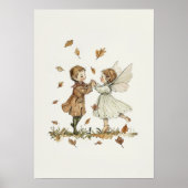 Vintage TanzElfen im Herbst Kunst Poster (Vorne)