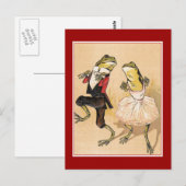 Vintage tanzende Frösche Postkarte (Vorne/Hinten)