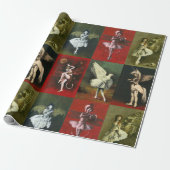 Vintage tanzende Kobolde Geschenkpapier (Ungerollt)