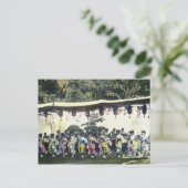 Vintage Tänzer des Japanischen Kirchenfestivals Postkarte (Stehend Vorderseite)
