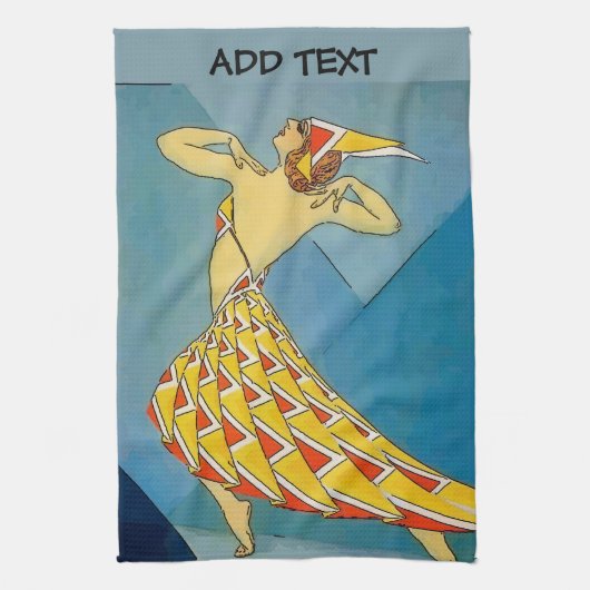 Vintage Tänzer Geschirrtuch (Vertikal)