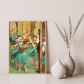 Vintage Tänzer, rosa und grüne Edgar Degas Poster