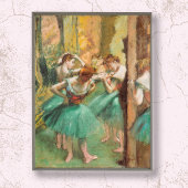 Vintage Tänzer, rosa und grüne Edgar Degas Poster