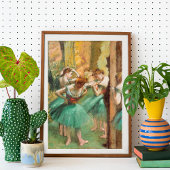 Vintage Tänzer, rosa und grüne Edgar Degas Poster