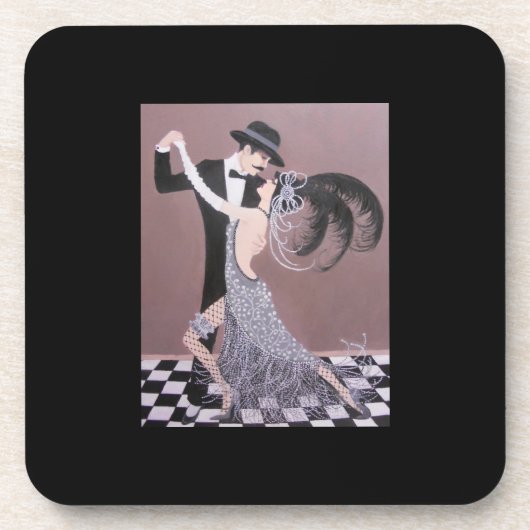 Vintage Tänzer/stark PlastikUntersetzer Getränkeuntersetzer (Vorderseite)