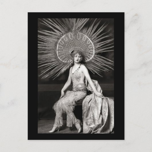 Vintage Tänzerin mit schöner Dekoration Postkarte (Vorderseite)