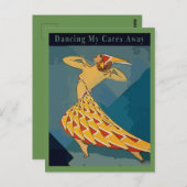 Vintage Tänzerpostkarte Postkarte (Vorne/Hinten)