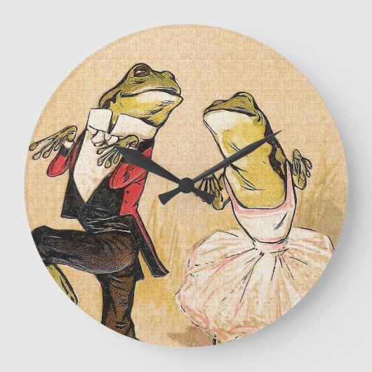 Vintage Tanzfrösche Große Wanduhr (Vorderseite)