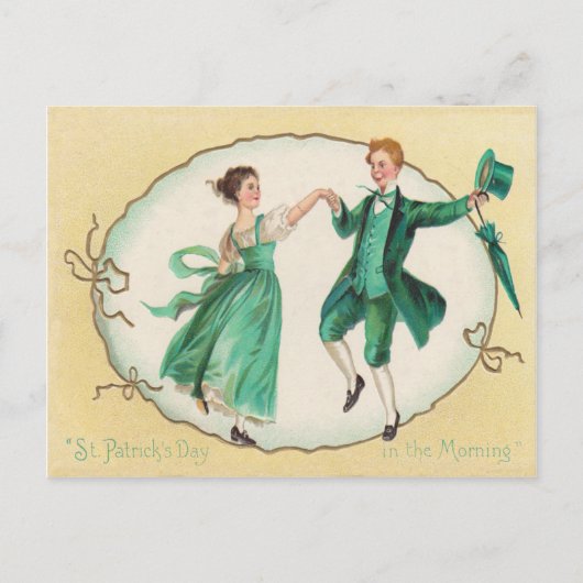 Vintage Tanzkarte St Patrick's Day Postkarte (Vorderseite)