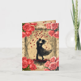 Vintage Tanzkarte Valentinstag Ferienwohnung Feiertagskarte