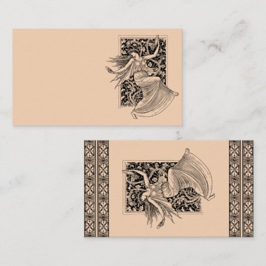 Vintage Tanzkarte Visitenkarte (Vorne/Hinten)