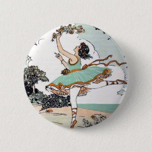Vintage-Tanzknopf für Balletttänzerin Button