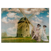 Vintage Tanzmädchen und Windmühle