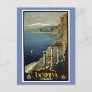 Vintage Taormina Sizilien italienische Reise-Werbu Postkarte