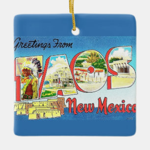 Vintage Taos New Mexico Schmuckanhänger Keramikornament
