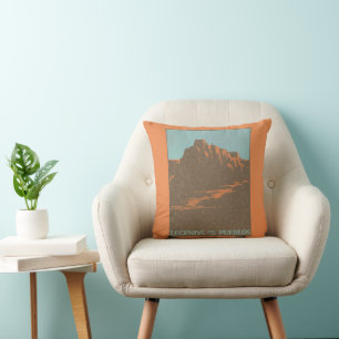 Vintage Taos Pueblos New Mexico, Reiseplaner Kunst Kissen