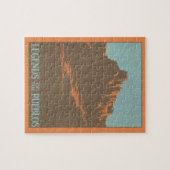 Vintage Taos Pueblos New Mexico, Reiseplaner Kunst Puzzle (Horizontal)