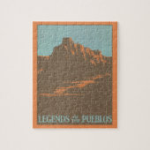 Vintage Taos Pueblos New Mexico, Reiseplaner Kunst Puzzle (Vertikal)