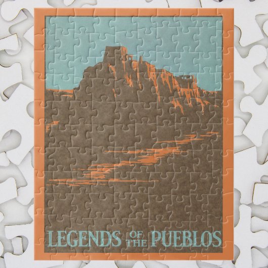 Vintage Taos Pueblos New Mexico, Reiseplaner Kunst Puzzle