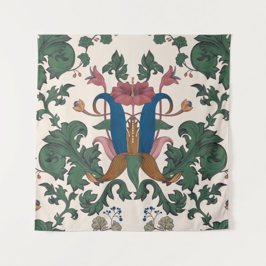 Vintage Tapete aus der Blumenrenaissance. Wandteppich (Vorderseite)