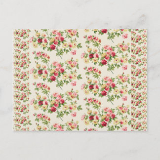 Vintage Tapete Gelb und Rosa Postkarte
