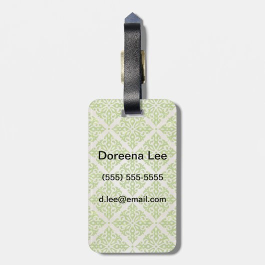 Vintage Tapete Gepäckanhänger (Rückseite vertikal)