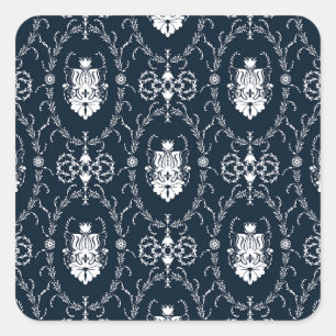 Vintage Tapete mit Blumenmuster - Nahtloser Hinter Quadratischer Aufkleber