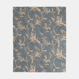 Vintage Tapete mit floralen Retro-Tapeten auf Basi Fleecedecke