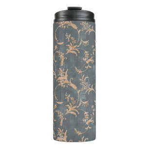 Vintage Tapete mit floralen Retro-Tapeten auf Basi Thermosbecher