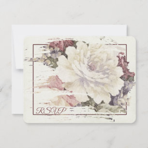 vintage Tapete Rose RSVP Karte
