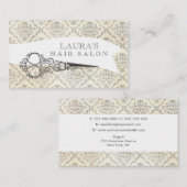 Vintage Tapete Scissors Haar-Salon-Geschäft Visitenkarte (Vorne/Hinten)