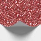 Vintage Tapeten mit Blumenmuster, rot und weiß Geschenkpapier (Ecke)