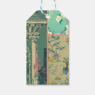 Vintage Tapetencollagen-Geschenkumbauten Geschenkanhänger